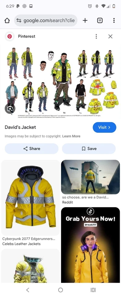 David Cyberpunk 2077  Edge Runner 100% NewFire Proof Neon Reflective - Image 3 of 3