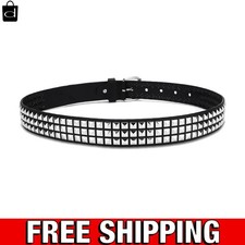 Studded Punk Rock Rivet Belt for Men  Women Pyramid Metal Design with Silver