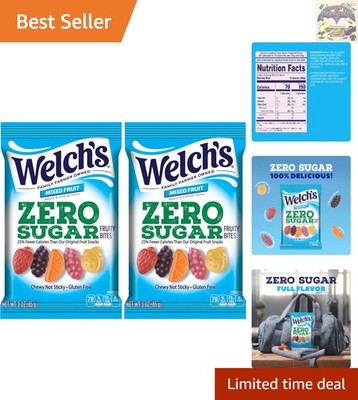 Zero Sugar Fruity Bites - Gluten Free, 3oz Snack Pack of 2, Mixed Fruit Delight