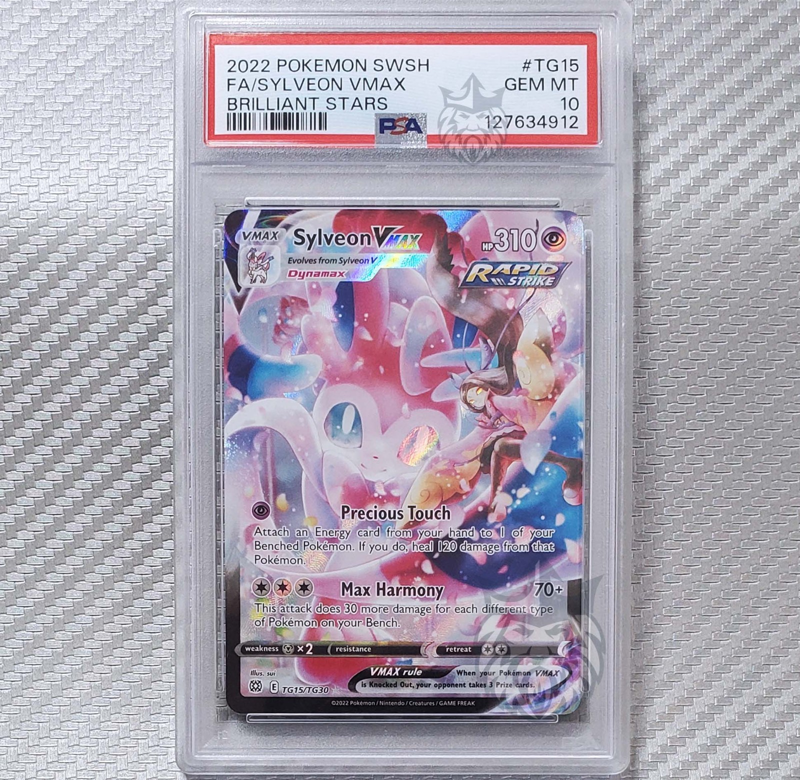 Sylveon VMAX PSA 10📈2022 Pokemon Sword &Shield (SWSH09) Brilliant Stars TG15 UR