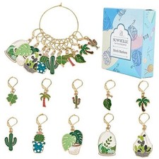 1 Box 20Pcs Stitch 20pcs Green Plants Stitch Markers With Upgraded Gift Box
