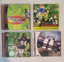 Test Drive 6, Virtua Tennis, NFL 2k1, Generator Vol2 Sega Dreamcast Complete Lot