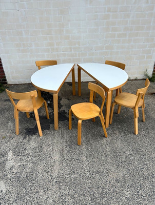Alvar Aalto Artek Mod. 95 Halfmoon Table Tisch MidCentury 1960s 120x60cm