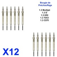 Newparts 12 GlüHkerzen FüR Doblo Fiorino 1.3 Multijet 500L M9X1,0 4,4V DKC02360
