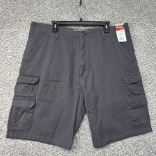 Wrangler Authentics Cargo Shorts Men's Size 38 Grey Comfort Flex 100 Cotton New