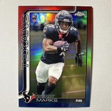 2025 Topps Chrome Football Woody Marks Red White & Blue Refractor (RC) #372