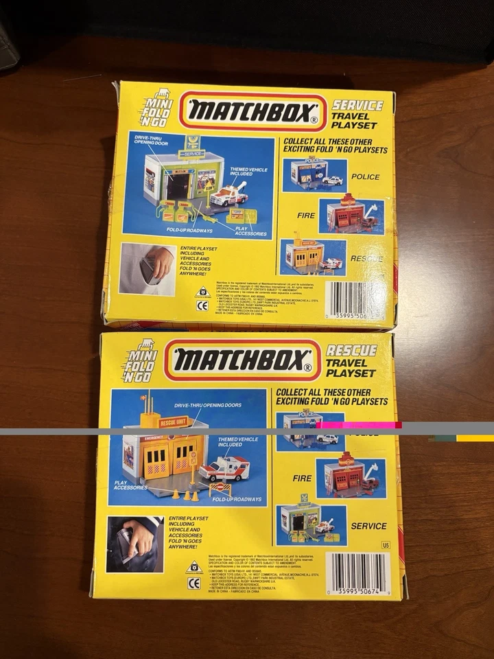 Matchbox Mini Fold ’N Go Service & Rescue Travel Playset Lot NIB 1990s - Image 2 of 4