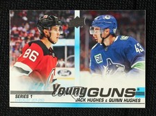2019-20 Upper Deck Young Guns Checklist Jack Hughes & Quinn Hughes #250 1hy9