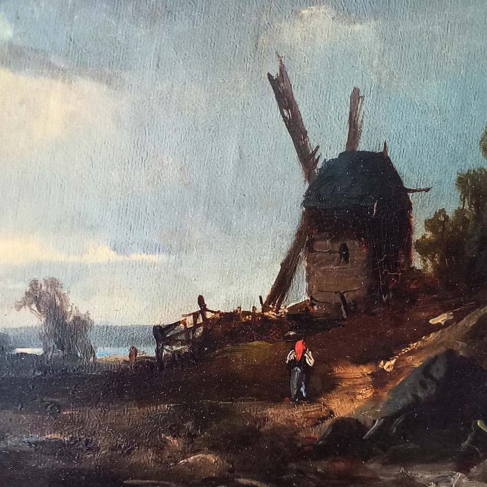 WILH. KLEIN (1821-1897) | Landschaft/Windmühle | ORIGINAL Ölgemälde auf Leinwand - Bild 2 von 4