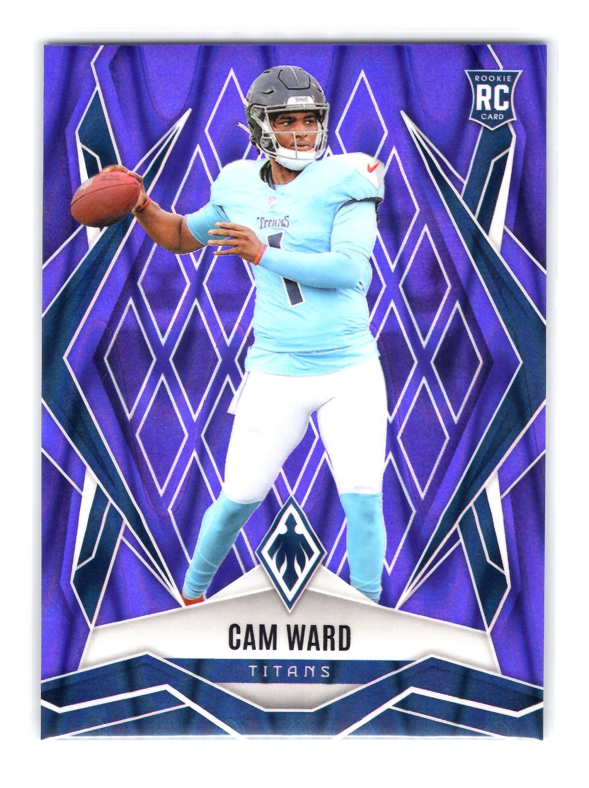Cam Ward Rookie RC Purple Seismic /49 2025 Panini Phoenix #194 Tennessee Titans