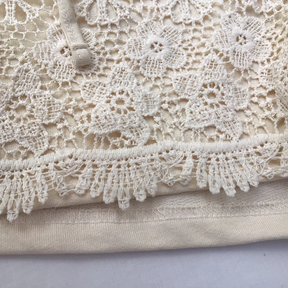 Cream stretch Cotton Crocheted Lace Shorts Hotpants L - 16 - 18 New Holiday Sun - Image 4 of 4