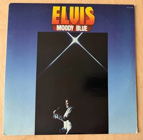 Elvis Presley - Moody Blue 1977 1st Edition BLUE Vinyl LP RockNRoll (VG+/VG+)