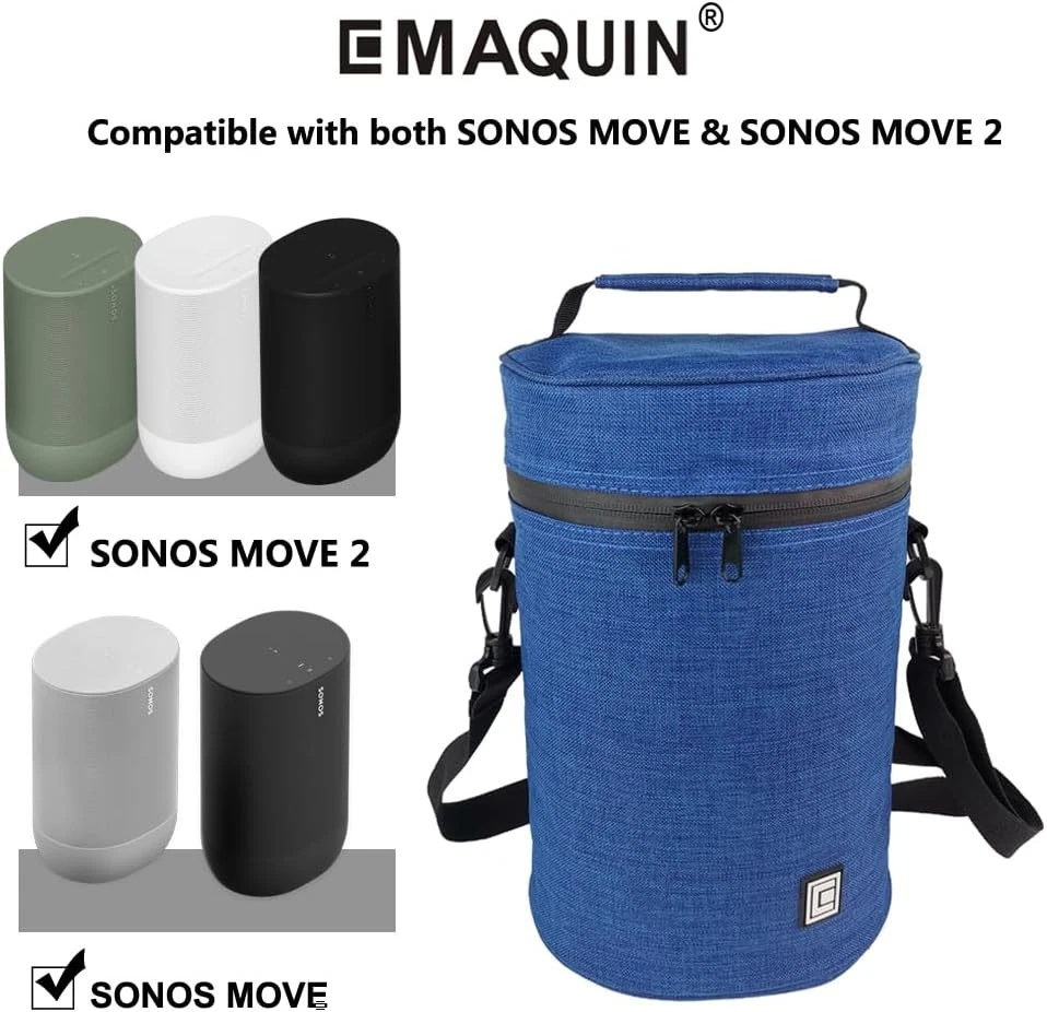 Estuche de transporte de viaje y almacenamiento para altavoz Sonos Move/Sonos Move 2 azul Foto 3 de 4