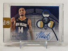 2025-26 Topps Three Micah Peavy Pelicans Rookie Auto Blue Parallel /15 RPV-MP