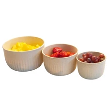 Set of 3 Bowls with Lids - Microwave, Freezer, and Fridge Safe Nesting Mixing...