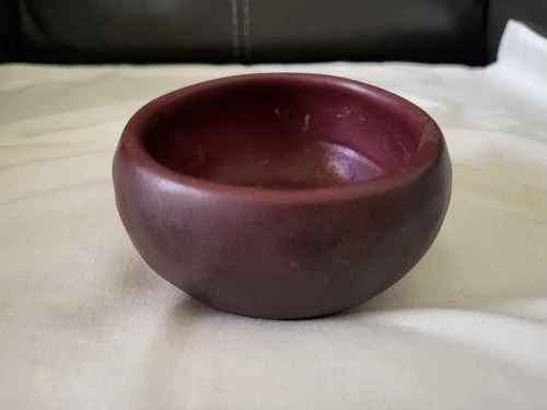 Early Van Briggle Bowl in Mulberry Glaze with an overglaze.