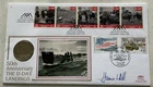 GB QEII 1994 Signed Brigadier Hill D-Day Twinned 50p Coin Benham FDC Portsmouth