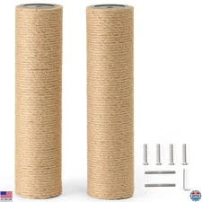 FUKUMARU 2-Pack Jute Rope Scratching Post Refills - 3.5" x 14.5" with M8 Screws