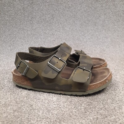 Birkenstock Milano Camo Sandals Size 41 EU Mens Women 10 Brown Green Slip  On