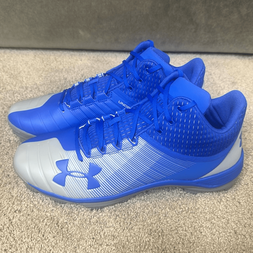 Under Armour Team Yard Mid TPU Blue & Gray Baseball Cleats Size 12.5 3021513-401 - Picture 4 of 12