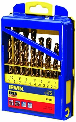 Irwin 10502603 19-teiliges HSS Titan Bohrer-Set (Metallkoffer) 1-10 mm