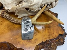 Vintage Fermin Hawee HOPI Sterling Silver Overlay Pendant 28.8g