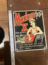 1950's Madam X Swami Fortune Teller Napkin/menu holder Dispenser 1 cent TAG