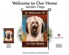 Welcome Garden Flag - Uncropped Light Fawn Briard 237E