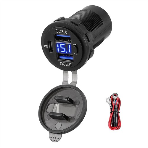 USB C Charger Port Fast Car Charger PD & QC Outlet Socket for Boat RV Marine 12V - Picture 12 of 13