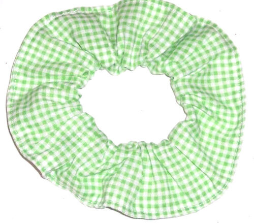 Gingham Checks Fabric Hair Scrunchie Ties Scrunchies by Sherry Red Pink Blue - Picture 15 of 27