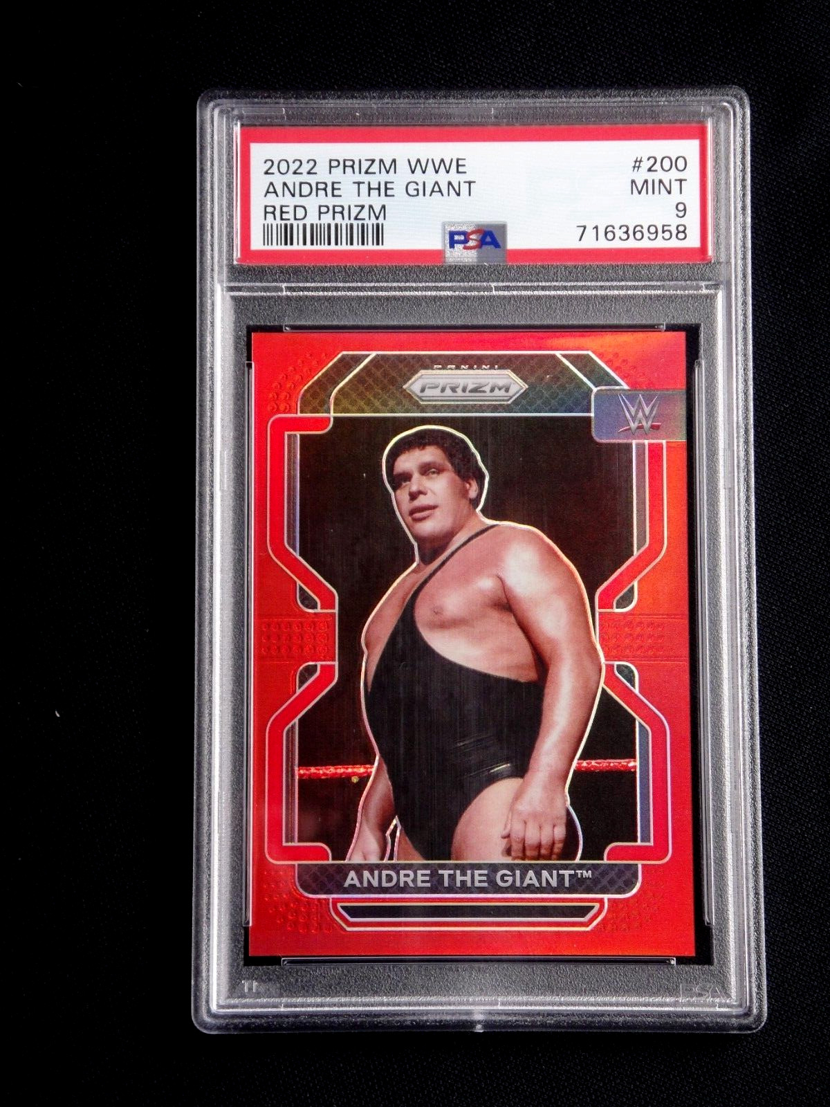 ANDRE THE GIANT 2022 PANINI RED PRIZM /299 WWE PSA 9 MINT CARD #200 WRESTLING