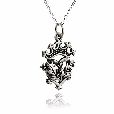 Schottische Luckenbooth Halskette - 925 Sterling Silber Anhänger Herz Krone Distel