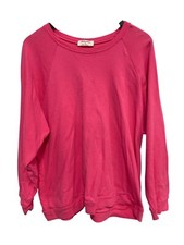Zenana Raglan Sleeve Pullover Sweatshirt Womens Large Round Neck Relaxed Comfort