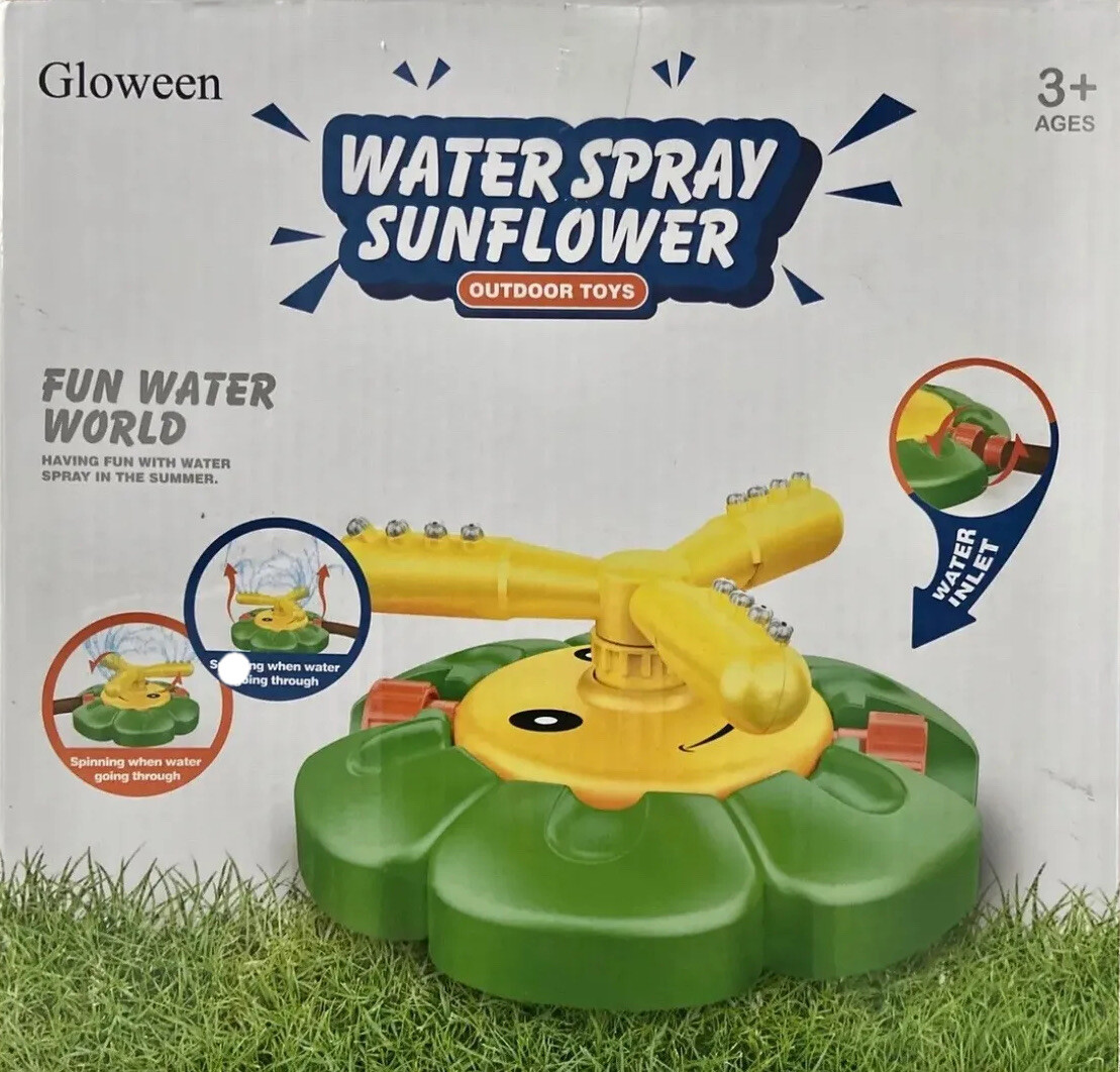in Kids Water Spray Sunflower Spinning Spraying Sprinkler, New