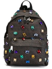 AW15 Moschino Couture Jeremy Scott ALL OVER COLORFUL GEMS EMBELLISHED Backpack