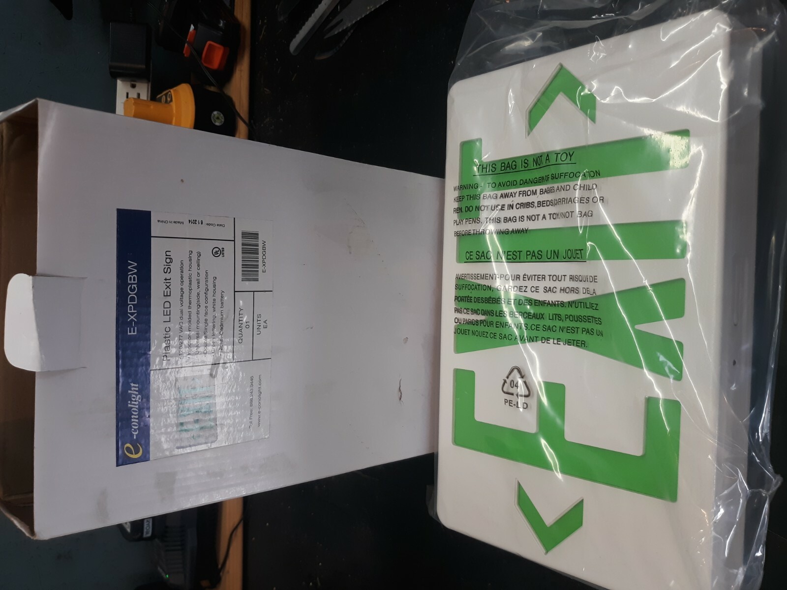 Econolight Green LED Exit Sign Light Square Head E-XPDGBW NEW | eBay