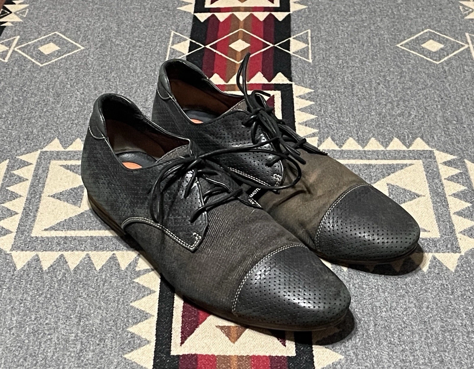 Scarpe eleganti Y 3 Yohji Yamamoto x Adidas da uomo US 8D nere Oxford in pelle T5