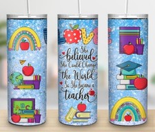 Teacher Appreciation 20oz Skinny Tumbler Custom Gift Insulated Stainless