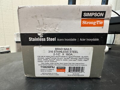 Simpson Strong-Tie Brad Nails 2-1/2'' x 16ga 2500ct stainless steel