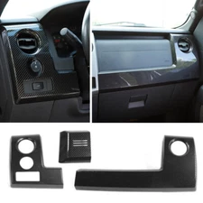 Carbon Fiber Center Console Dash Panel Trim For Ford Raptor F150 2009-14 Molded