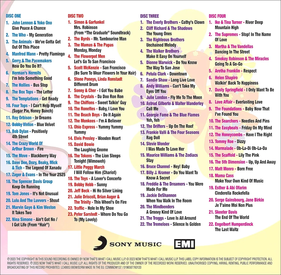 89 GREAT Hits of the SIXTIES * New 4-CD Boxset * All Original 60's Hits * NEW - Image 2 of 3