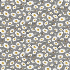 Timeless Treasures Honey Bee Farm CD2397 Slate Tossed Bee Daisy Cotton