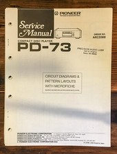 Pioneer PD-73 CD Player Service Manual Original