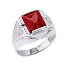 Sterling Silver Personalized Gemstone Men's Ring