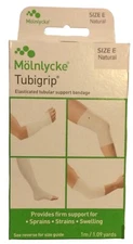 Molnlycke #1528 Tubigrip Elastic Tubular Support Bandage Size E Natural 1M / 1YD