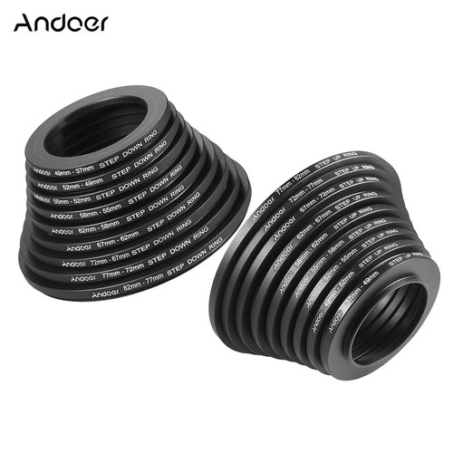 Andoer 18pcs 37-82mm Step Up / Step Down Lens Filter Metal Adapter Ring Kit S0L3 - Picture 8 of 9
