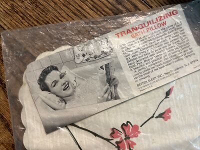 NOS Better Sleep Tranquilizing Bath Pillow 1950's Mud Century
