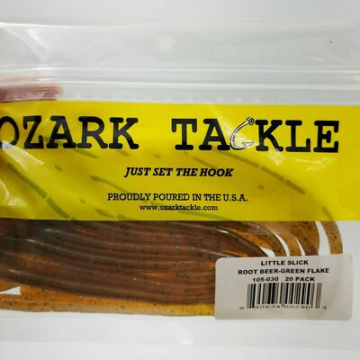Ozark Tackle Little Slick 4.75'' Finesse Style Smooth Body Worm 20 Pk Bass Fishin