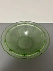 Green Depression Jeanette Cherry Blossom 8 1/2" Serving Fruit Bowl- Excellent!
