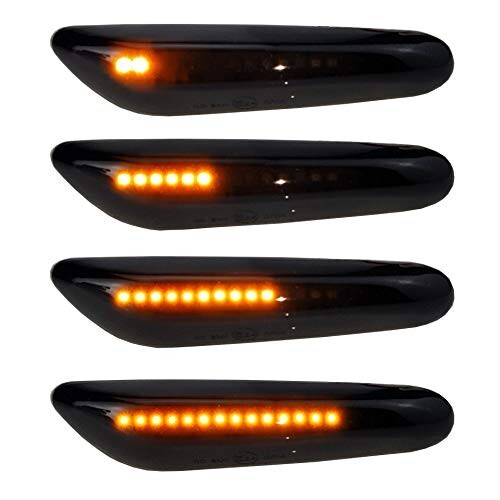 DYNAMIC SIDE MARKER LIGHTS BLINKER BLACK for BMW 1 SERIES E81 E82 E87 E88 2004-